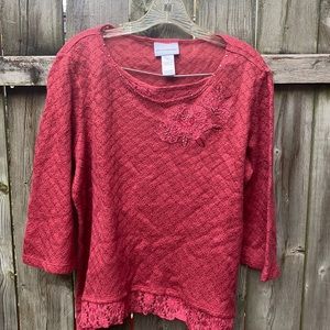 Alfred Dunner floral sweater sz. L